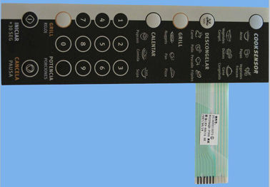 Etiqueta impermeável feito-à-medida do painel do interruptor de membrana com adesivo de 3M467 3M468