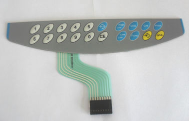 Interruptor de membrana conduzido impermeável de três teclas, máquina do controle numérico
