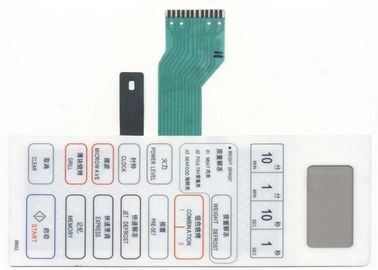 Interruptor de membrana tátil personalizado do teclado do painel frontal overlay com abóbada do metal