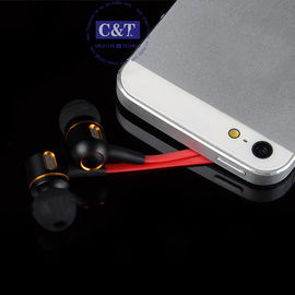 Em-Orelha vermelha 3.5mm auscultadores ou Ruído-Isolamento Earbuds estereofónico do fone de ouvido com microfone